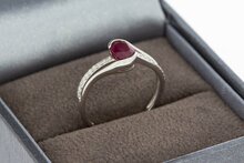 9 karaat (wit) solitair robijnring - 15,6 mm