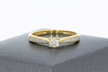 9 karaat solitair diamantring - 19 mm