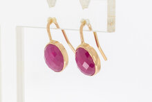 14 karaat gouden Robijn hangers - 1,7 cm
