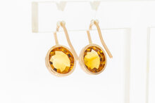 14 karaat gouden Citrien oorhangers - 1,8 cm
