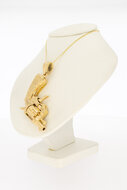 14 karaat gouden revolver hanger - 5 cm