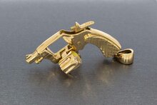 14 karaat gouden revolver hanger - 5 cm