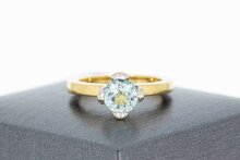 Aquamarijn ring 18 karaat goud - 16,8 mm