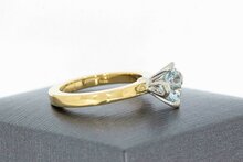 Aquamarijn ring 18 karaat goud - 16,8 mm