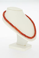 Bloedkoraal Collier 14 karaat goud - 39,5 cm