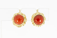 14 karaat bloedkoraal oorbellen - 1,1 cm