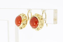 14 karaat bloedkoraal oorbellen - 1,1 cm