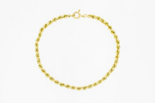 14 karaat goud Koord armband - 22,3 cm