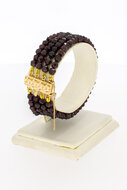 14 karaat goud Granaat armband - 18 cm
