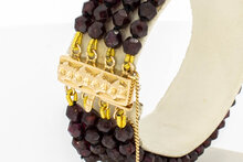 14 karaat goud Granaat armband - 18 cm