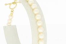 Parelarmband met 14 karaat sluiting - 20,9 cm