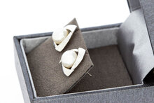 Parel oorknoppen 18 karaat goud - 1,2 cm