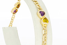 Hartjes armband 14 karaat goud - 19,5 cm