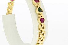 18 Karaat gouden hartjes armband - 18,5 cm