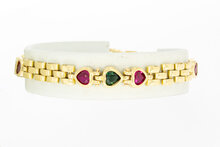 18 Karaat gouden hartjes armband - 18,5 cm