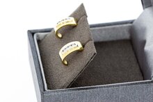 Diamant oorbellen 14 karaat goud - 1,1 cm