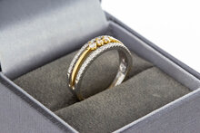 18 karaat bicolor gouden ring dames met diamant - 16,4 mm
