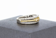 18 karaat bicolor gouden ring dames met diamant - 16,4 mm