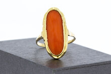 Bloedkoraal ring 14 karaat goud - 18,1 mm