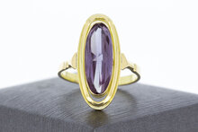 Amethystring 14 karaat goud - 19,8 mm