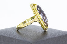 Amethystring 14 karaat goud - 19,8 mm