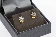 Diamant oorstekers 14 karaat goud - 0,7 cm