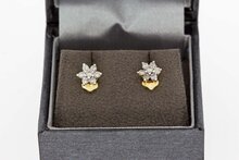 Diamant oorstekers 14 karaat goud - 0,7 cm
