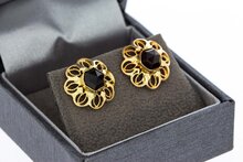 Granaat oorknoppen 14 karaat - 1,4 cm