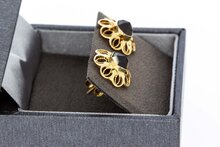 Granaat oorknoppen 14 karaat - 1,4 cm