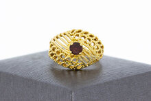 Vintage 18 karaat goud Granaat ring - 17,4 mm