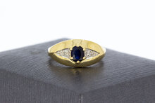 Bicolor 18 Karaat Saffierring  - 16,5 mm