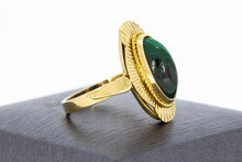 18 Karaat gouden Malachiet ring - 17,7 mm
