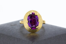 Amethyst ring 18 Karaat goud - 18,1 mm
