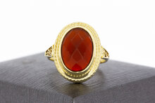 14 Karaat gouden Carneool ring - 17,2 mm