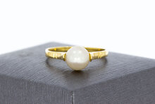 18 Karaat gouden Parel ring  - 18,2 mm