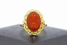 14 Karaat bloedkoraal ring - 18,3 mm