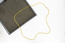 Platte Gourmet ketting 14 Karaat - 60,4 cm
