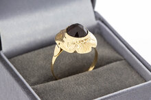 Granaat ring 14 karaat goud - 17,2  mm