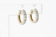 14 karaat goud saffier oorbellen  - 1,4 cm