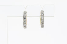 14 karaat goud saffier oorbellen  - 1,4 cm