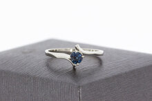 Saffier ring 14 karaat witgoud - 16,4 mm