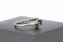 Saffier ring 14 karaat witgoud - 16,4 mm