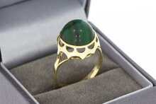 14 karaat gouden Malachiet Ring - 18,4 mm