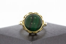 14 karaat gouden Malachiet Ring - 18,4 mm