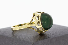 14 karaat gouden Malachiet Ring - 18,4 mm