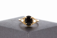 Saffier ring 14 Karaat goud - 16,9 mm