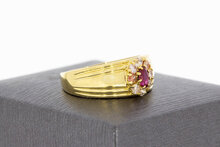 18 Karaat Robijn ring met Saffier - 19,2 mm