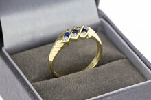 14 Karaat gouden ring met Saffier - 18,5 mm