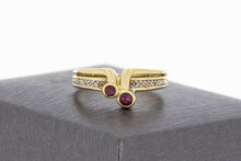 14 Karaat gouden edelsteen ring - 17,4 mm