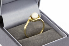 14 Karaat Parel ring met Zirkonia - 18,4 mm